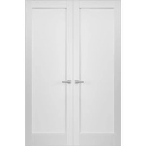 Hidden Double Doors | Quadro 4111 White Silk Concealed Metal Frame 36" x 80" (2* 18x80) Right-hand Inswing