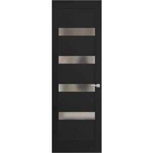 Hidden Door | Quadro 4113 Matte Black Concealed Metal Frame 18" x 80" Left-hand Inswing