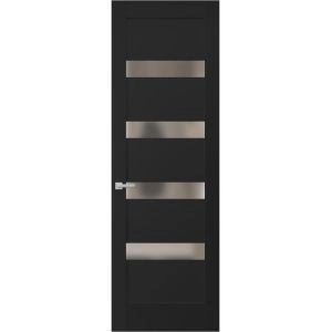 Hidden Door | Quadro 4113 Matte Black Concealed Metal Frame 18" x 80" Right-hand Inswing