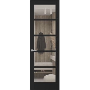 Hidden Door | Quadro 4522 Matte Black Concealed Metal Frame 18" x 80" Right-hand Inswing