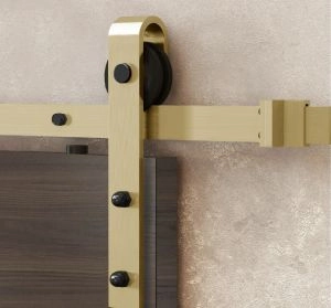 Barn Sliding Hardware Kit Track Rail Set-8FT Single Barn-Gold