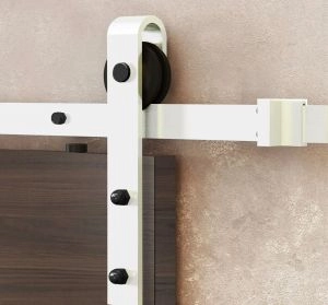 Barn Sliding Hardware Kit Track Rail Set-10FT Double Barn-White