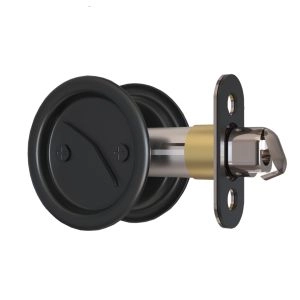 Round Sliding Pocket Lock Finger Pull - Black