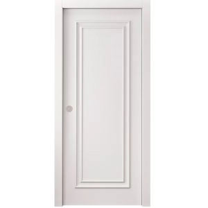 Sliding Pocket Door 18 x 84 inches | ROYAL 9811 White Enamel | Kit Rail Hardware | Solid Wood Interior Bedroom Doors