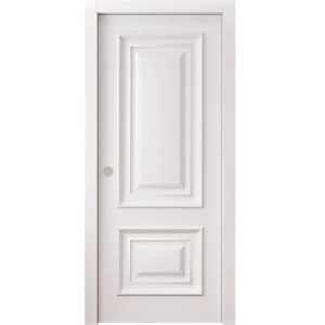Sliding Pocket Door 18 x 84 inches | ROYAL 9822 White Enamel | Kit Rail Hardware | Solid Wood Interior Bedroom Doors