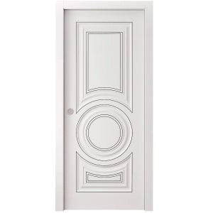 Sliding Pocket Door 28 x 80 inches | ROYAL 9855 White Enamel | Kit Rail Hardware | Solid Wood Interior Bedroom Doors