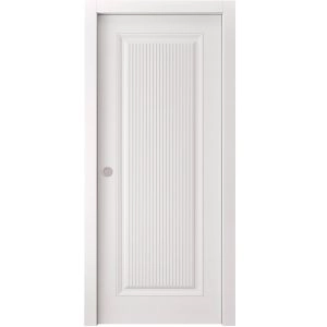 Sliding Pocket Door 36 x 96 inches | ROYAL 9888 White Enamel | Kit Rail Hardware | Solid Wood Interior Bedroom Doors