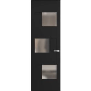 Hidden Door | Sete 6933 Matte Black Concealed Metal Frame 18" x 80" Left-hand Inswing