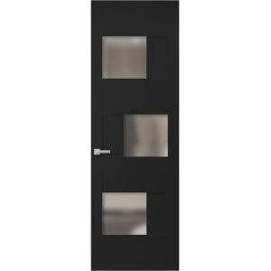 Hidden Door | Sete 6933 Matte Black Concealed Metal Frame 18" x 80" Right-hand Inswing