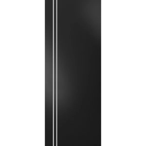 Slab Barn Door Panel | Planum 0310 Matte Black and Aluminum Strips | Sturdy Finished Modern Doors | Pocket Closet Sliding