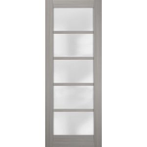 Slab Barn Door Panel | Quadro 4002 Ginger Ash with Frosted Glass | Sturdy Finished Doors | Pocket Closet Sliding