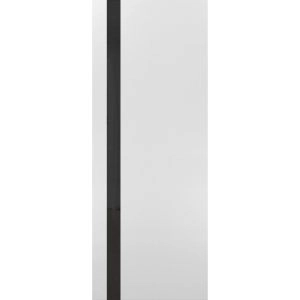 Slab Barn Door Panel | Planum 0040 White Silk with Black Glass | Sturdy Finished Doors | Pocket Closet Sliding