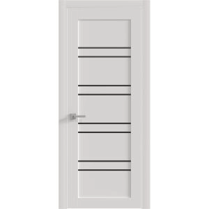 Slab Door Panel 18 x 80 inches | BASIC 4901 White with Black Glass | Bathroom Bedroom Doors