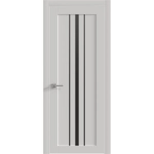 Interior Door 18 x 80 inches | BASIC 4903 White with Black Glass | Single Regular Panel Frame Handle | Bathroom Bedroom Doors