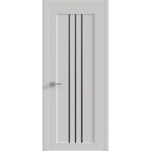 Interior Door 18 x 80 inches | BASIC 4906 White with Black Glass | Single Regular Panel Frame Handle | Bathroom Bedroom Doors