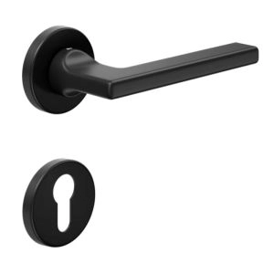 Door Euro Handle THELMA for Magnetic Lock, Black, Entry