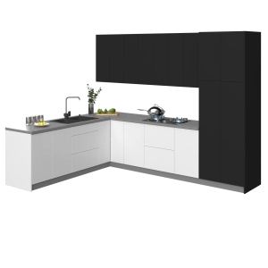 Kitchen Harmony Collection Black & White Gloss Color Base Size 8x10Ft Wide