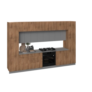 Kitchen Luxe Collection Natural Teak & Gray Color Base Size 12Ft Wide