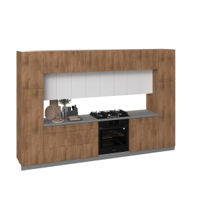 Kitchen Luxe Collection Natural Teak & White Color Base Size 12Ft Wide