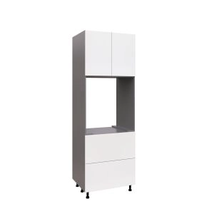 SOC3096DD-DD-GRE Tall Single Oven Cabinets -with White Gloss door