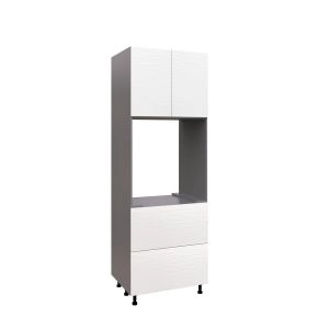 SOC3096DD-DD-GRE Tall Single Oven Cabinets -with White Gloss 3D door