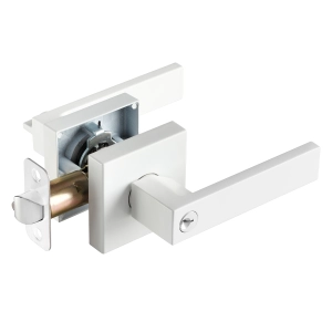 Modern Square Handle - White Entry (key lock)