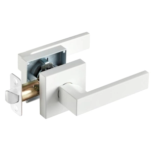 Modern Square Handle - White Passage (no Lock)