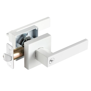 Modern Square Handle - White Privacy Bathroom Bedroom Lock