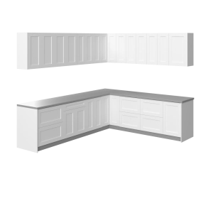 Kitchen Modern Collection White Matte Color Base Size 10x8,5Ft Wide