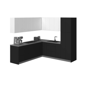 Kitchen Urban Collection Black & White Gloss Color Base Size 8x8Ft Wide