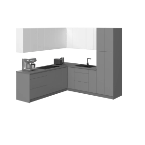 Kitchen Urban Collection Gray & White Gloss Color Base Size 8x8Ft Wide