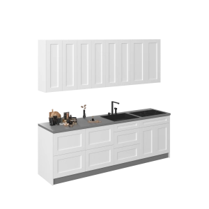 Kitchen Fusion Collection White Matte Color Base Size 8.5Ft Wide