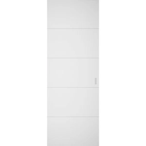 Hidden Barn | Planum 0020 White Silk | Sturdy Finished Flush Modern Doors | Magic Concealed Sliding Set 28" x 80"