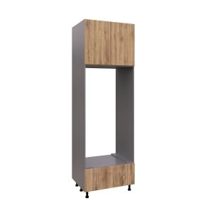 UDOC3090DD-SD-GRE Tall Double Oven Cabinets -with Natural Teak door