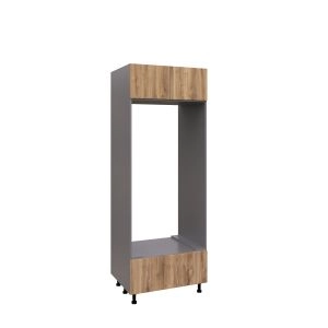 UDOC3084DD-SD-GRE Tall Double Oven Cabinets -with Natural Teak door