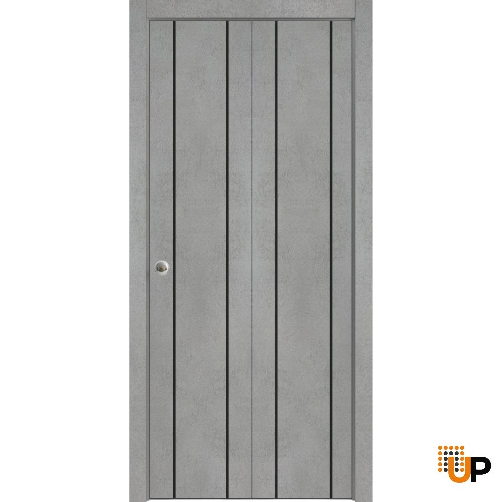 2 folding panels solid wood with honeycomb sliding modern interior bi-fold door | Planum 0017 White | 36 x 80 (2* 18x80) photo#1