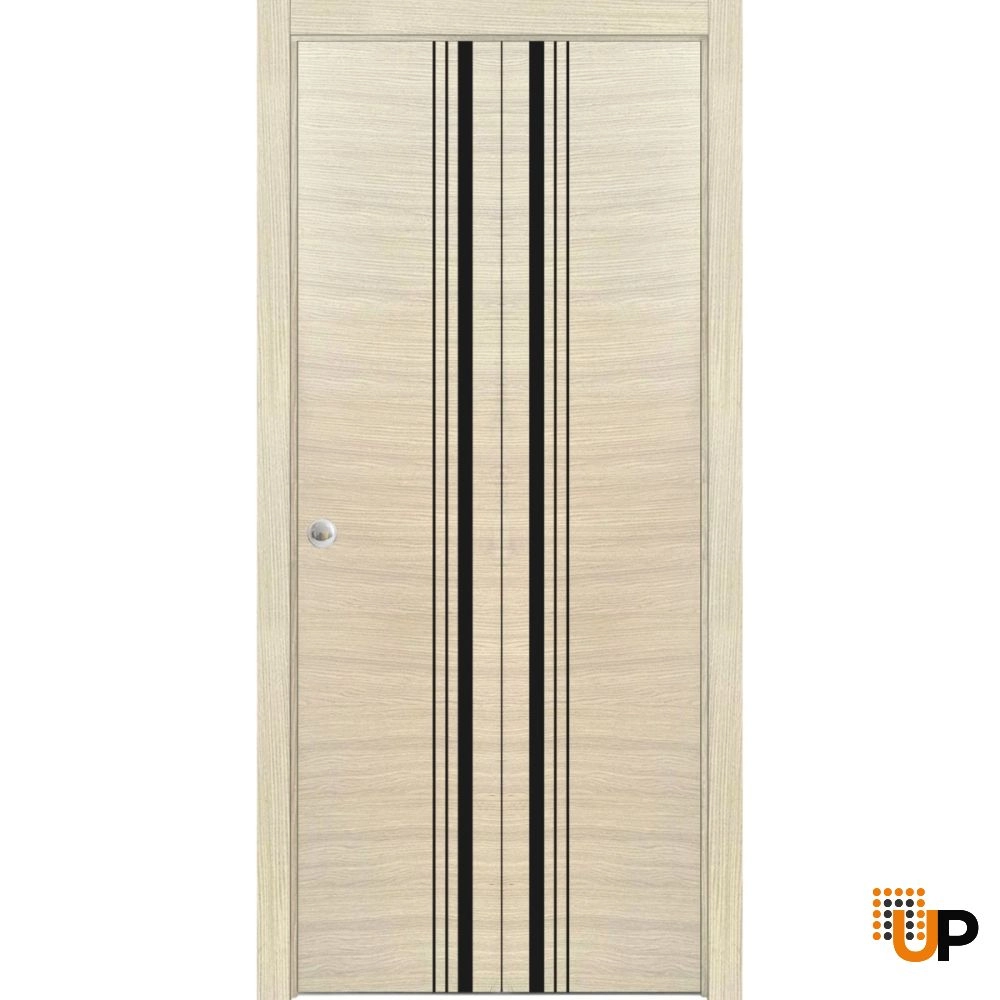 2 folding panels solid wood with honeycomb sliding modern interior bi-fold door | Planum 0011 Natural Veneer | 36 x 80 (2* 18x80) photo#1