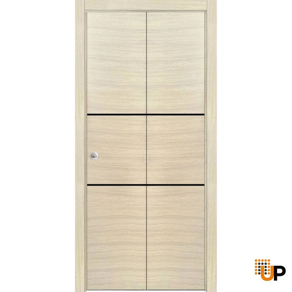 2 folding panels solid wood with honeycomb sliding modern interior bi-fold door | Planum 0014 Natural Veneer | 36 x 80 (2* 18x80) photo#1
