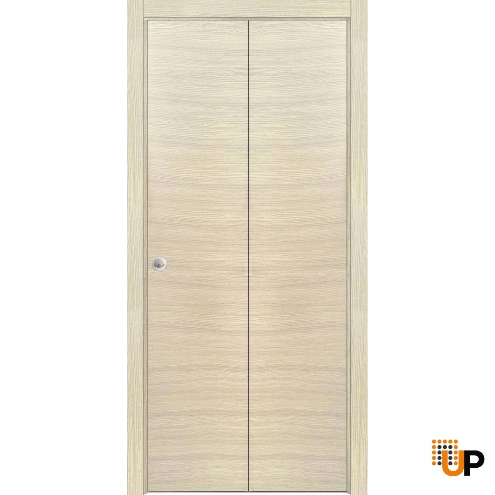 2 folding panels solid wood with honeycomb sliding modern interior bi-fold door | Planum 0010 Natural Veneer | 36 x 80 (2* 18x80) photo#1