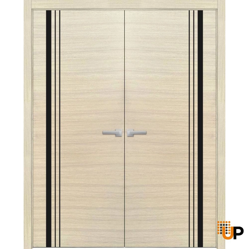Double solid wood with honeycomb french interior swing double door | Planum 0011 Natural Veneer | 36 x 80 (2* 18x80) photo#1
