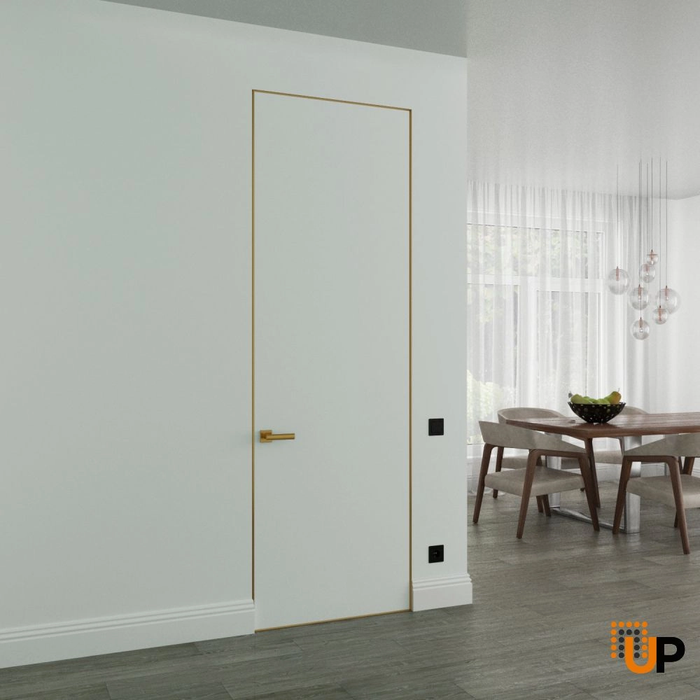 Flush wood with honeycomb interior hidden door | Planum 0010 White | 42 x 80 in. photo#2