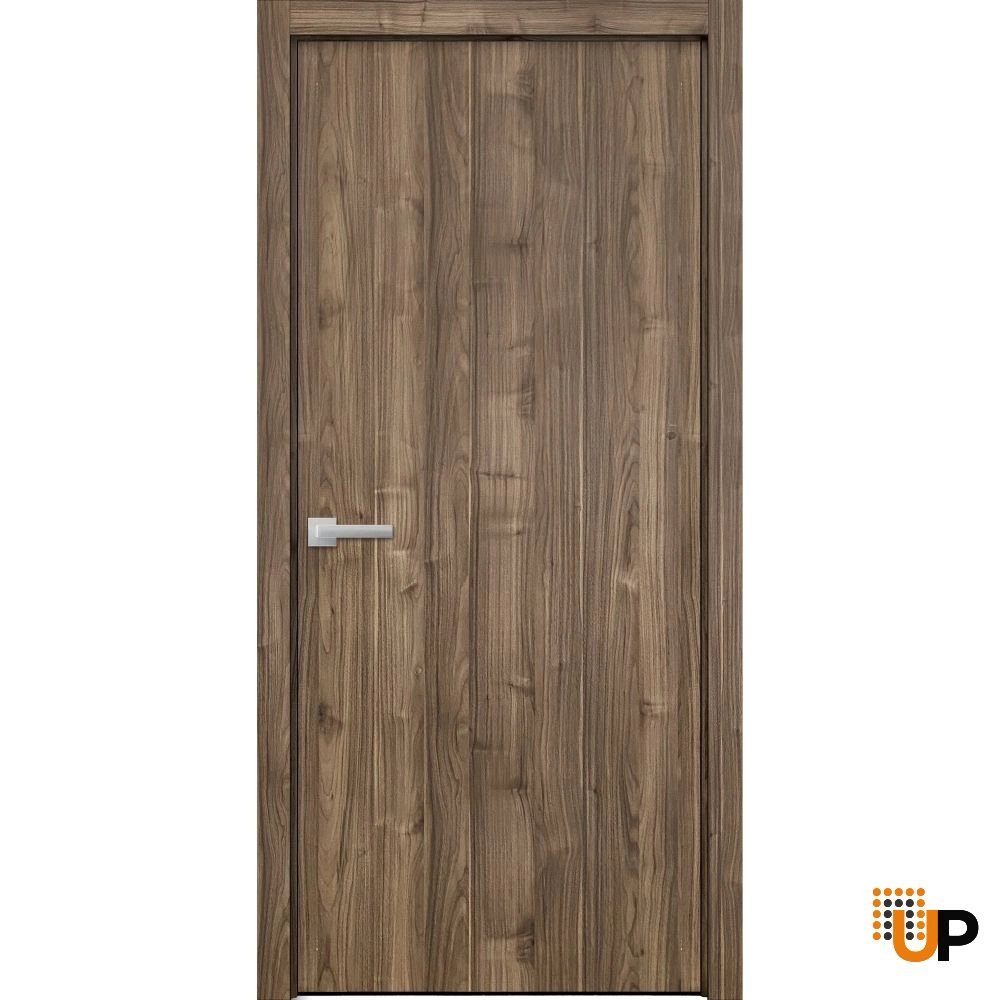 Single solid wood with honeycomb modern interior swing door | Planum 0010 Walnut | 18 x 80 photo#1