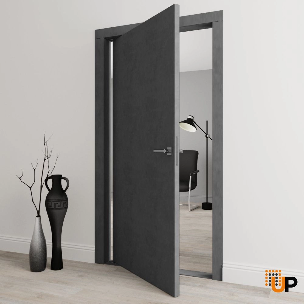 Single solid core pivot interior pivot doors | Planum 0010 Concrete | 30 x 80 photo#3