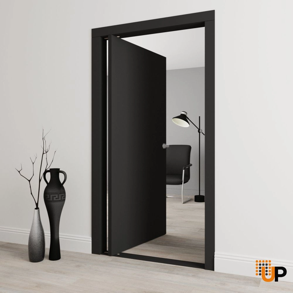 Single solid core pivot interior pivot doors | Planum 0010 Black Matte | 30 x 80 photo#4