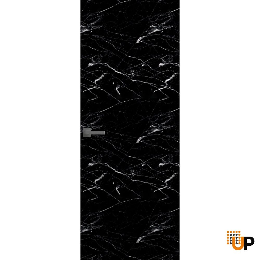 Single solid wood with honeycomb swing modern interior hidden door | Planum 0010 Nero Marquina | 18 x 80 photo#1