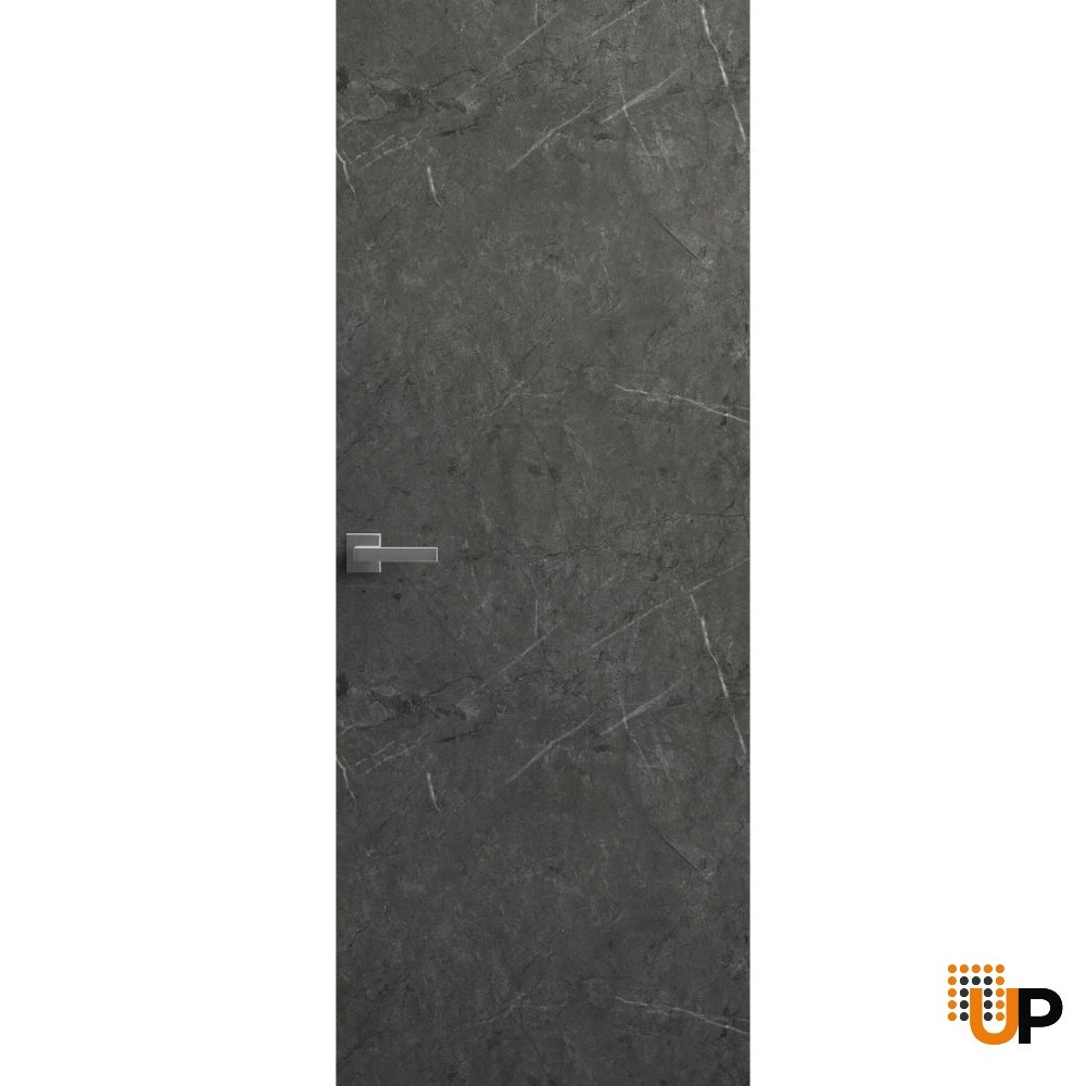 Single solid wood with honeycomb swing modern interior hidden door | Planum 0010 Pietra | 18 x 80 photo#1