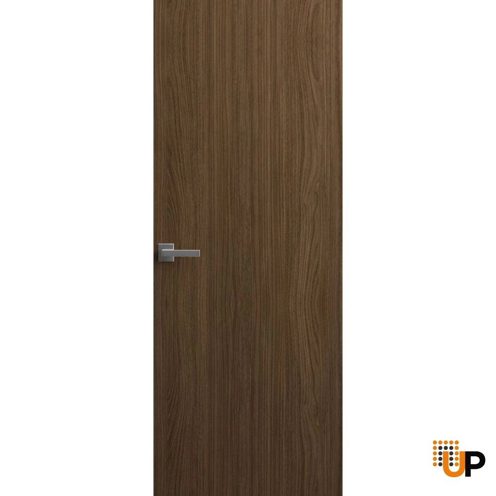 Single solid wood with honeycomb swing modern interior hidden door | Planum 0010 Walnut | 24 x 80 photo#1