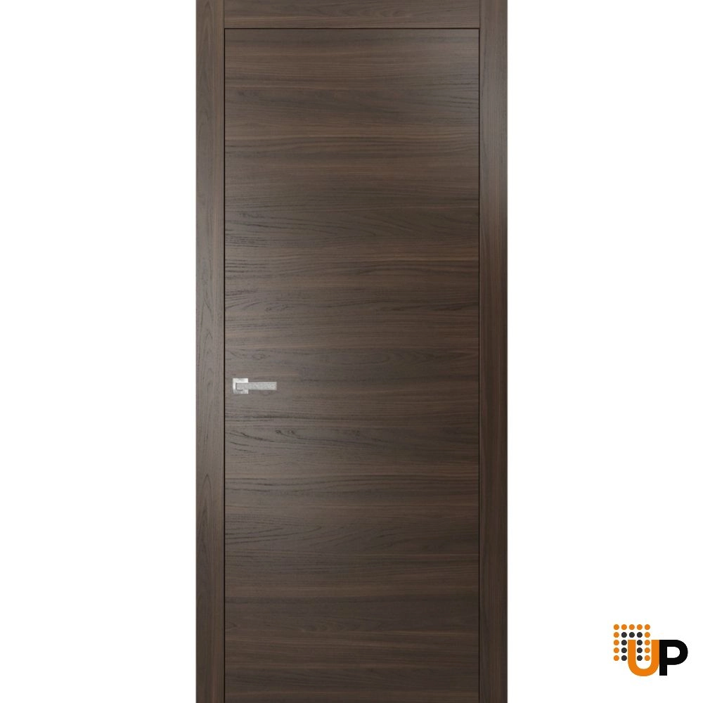 Single solid wood with honeycomb modern interior swing door | Planum 0010 Chocolate Ash | 18 x 80 photo#1