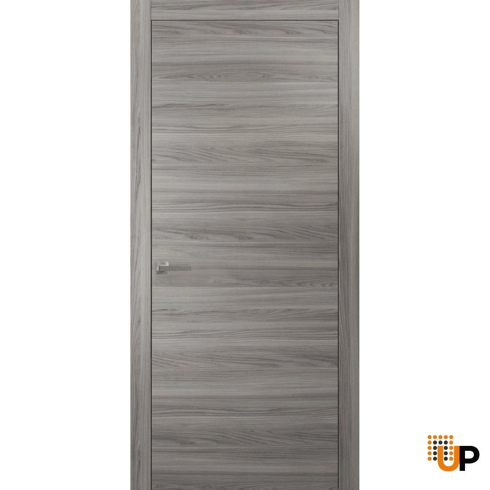Single solid wood with honeycomb modern interior swing door | Planum 0010 Ginger Ash | 18 x 80 photo#1