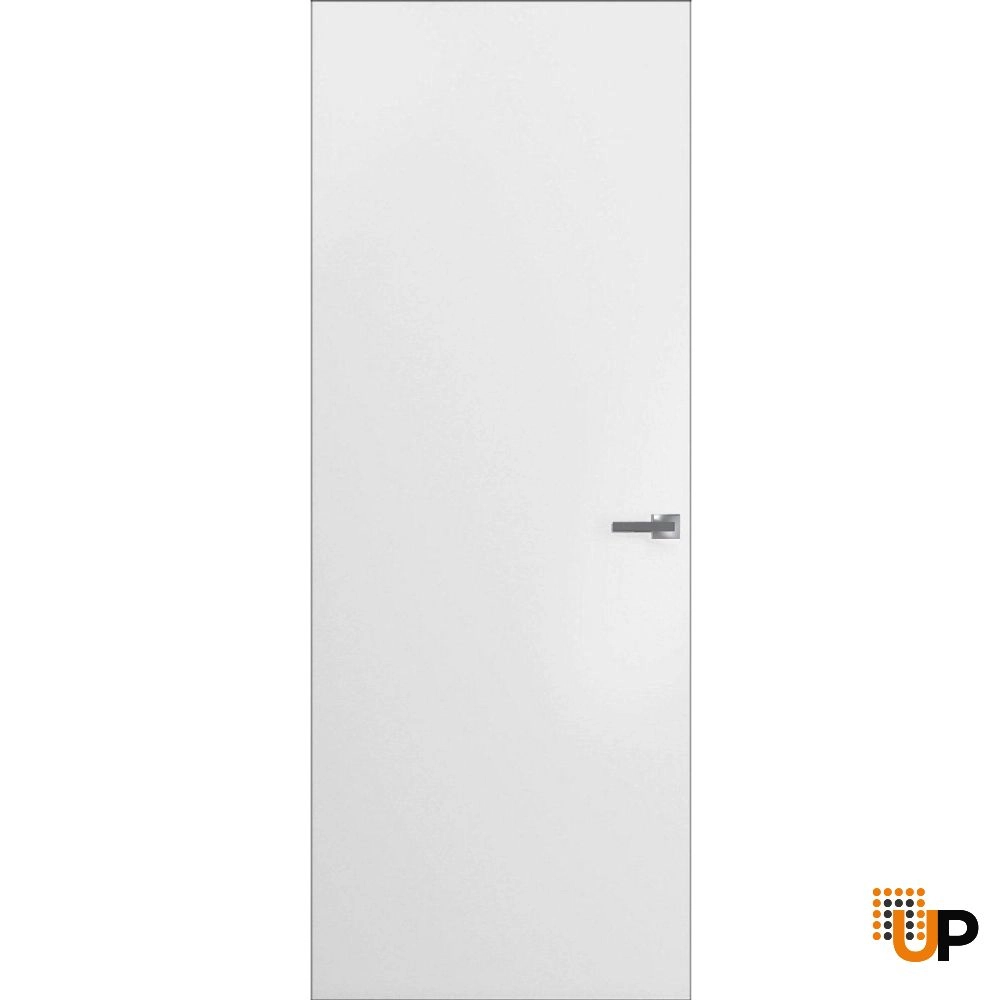 Single solid wood with honeycomb swing modern interior hidden door | Planum 0010 Primed | 28 x 84 photo#1